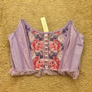 Victorias Secret Dream Angels Strapless Embroidered Floral Corset Bra